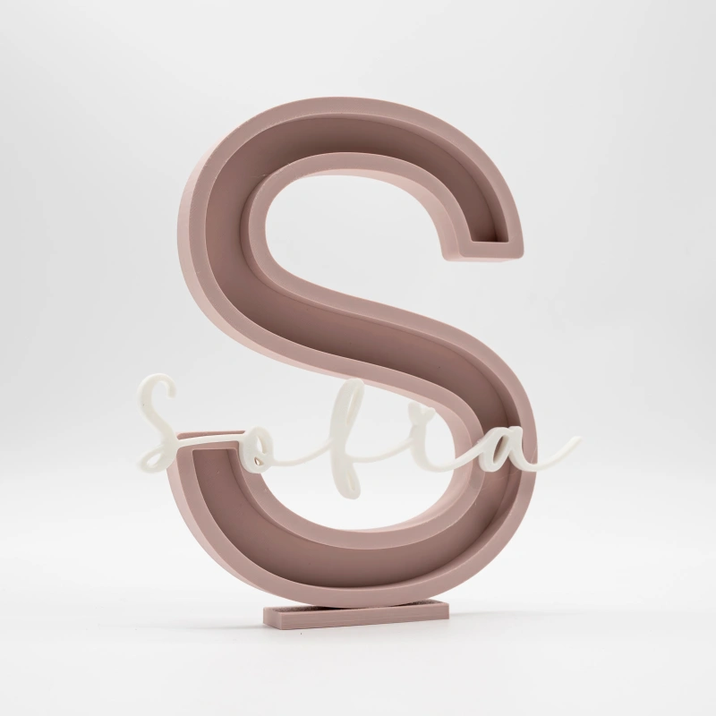 Letra personalizada Rosa Empolvado